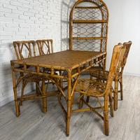 Composizione in bambù/rattan anni '60/'70