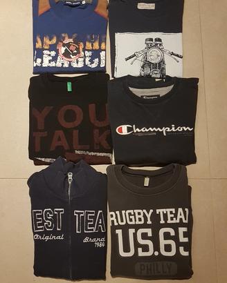 Blocco 3 felpe + 3 maglie 