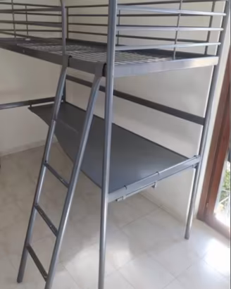 LETTO SINGOLO A SOPPALCO CON SCRIVANIA IKEA