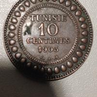 tunisia francese 10 cent 1903 bronzo