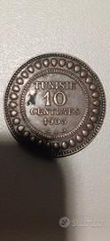 tunisia francese 10 cent 1903 bronzo