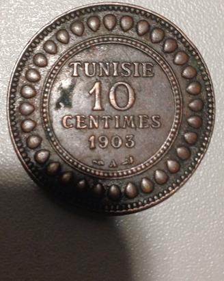 tunisia francese 10 cent 1903 bronzo