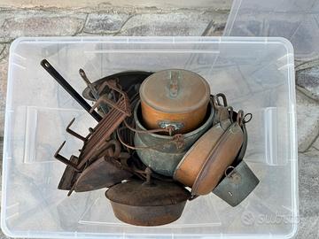 Rame al kg usato pentole vintage antiche lotto