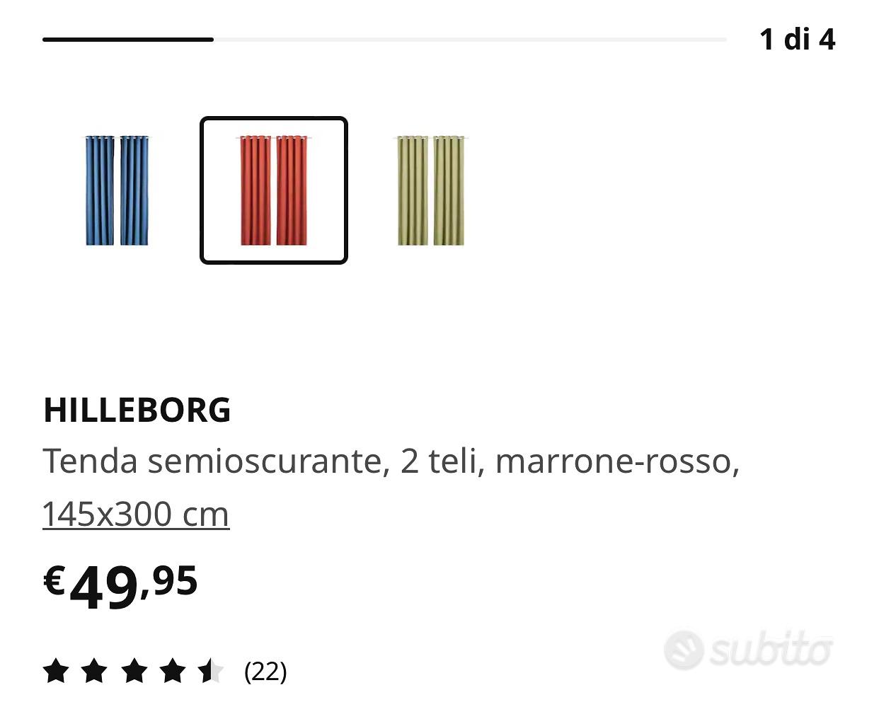 HILLEBORG Tenda semioscurante, 2 teli, marrone-rosso, 145x300 cm - IKEA  Italia