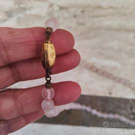 Girocollo, quarzo rosa vintage 