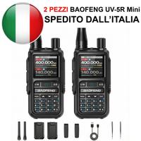 2 PEZZI BAOFENG UV-5R MINI NERO WALKIE TALKIE