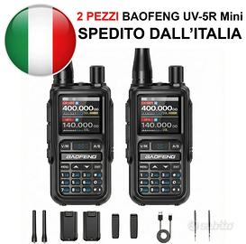 2 PEZZI BAOFENG UV-5R MINI NERO WALKIE TALKIE