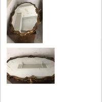 specchio ovale dorato