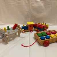 Giochi in legno costruzioni forme bambini