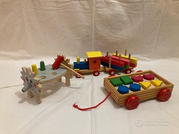 Giochi in legno costruzioni forme bambini