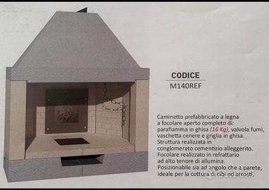 Caminetto M140 refrattario