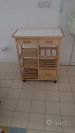 carrello cucina legno massello 