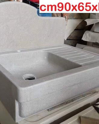 Lavello lavandino cucina in marmo granito 90 cm