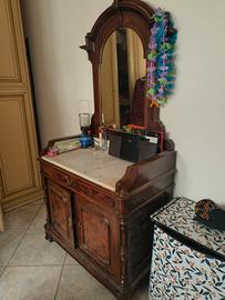 Comò / toilette d’epoca con specchiera / marmo
