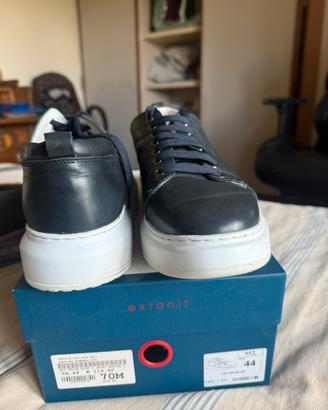 EXTON Sneakers Uomo Blu Pelle tg 44 usate poco