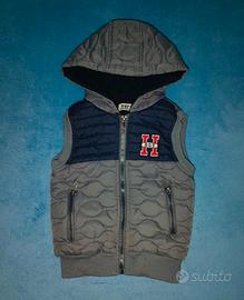Gilet imbottito bimbi grigio e blu 