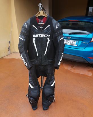 tuta moto 50 divisibile mtech in pelle