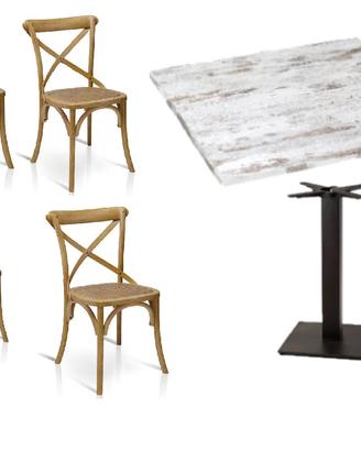 Set Cod817 Sedie Tavoli Bar Ristorante Shabby