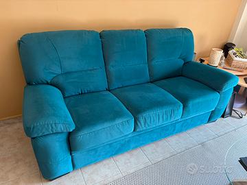 Divano 3 posti blu petrolio