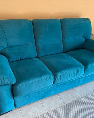 Divano 3 posti blu petrolio