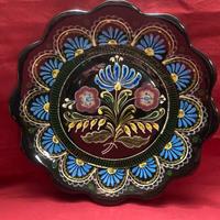 Piatto Decorativo Ceramica Smaltata Nera 29 cm