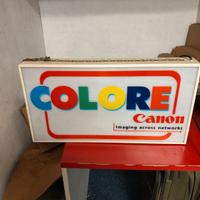 insegna metallo illuminazione  neon vintage canon