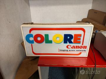 insegna metallo illuminazione  neon vintage canon