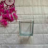 Vaso quadrato tin vetro trasparente | come nuovo