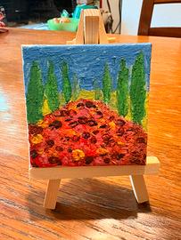 Mini quadro dipinto a mano con cavalletto