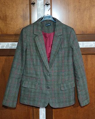 blazer scozzese tg.M verde/bordeaux 