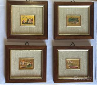 Quadretti dipinti su foglia d’oro 23k