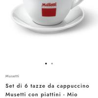 6 tazze piattino basetti porcellana nuova 