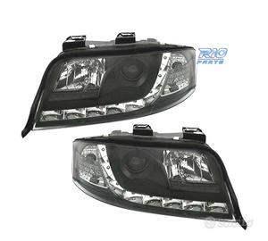 FARI AUDI A6 4B 01-04 LUCE DIURNA LED FONDO NERO