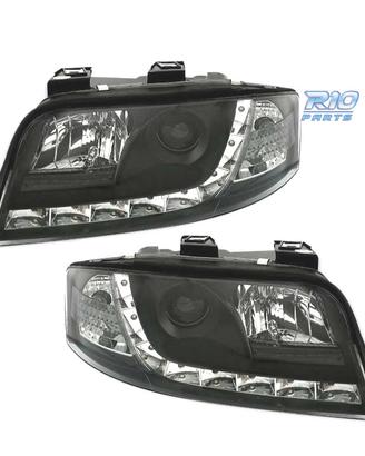 FARI AUDI A6 4B 01-04 LUCE DIURNA LED FONDO NERO
