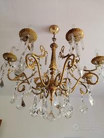 Lampadario  vintage anni 80 più due lampade