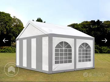 Gazebo 3x4 m , PE 550, bianco-Azzurro