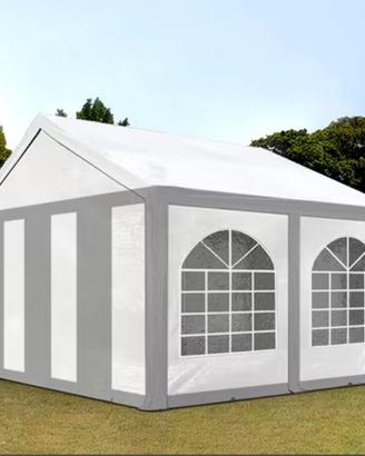 Gazebo 3x4 m , PE 550, bianco-Azzurro