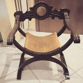 Sedia Poltrona mod. Savonarola vintage anni 60-70