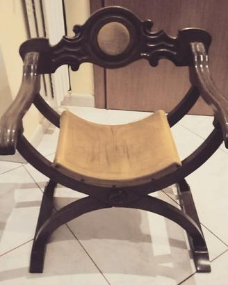 Sedia Poltrona mod. Savonarola vintage anni 60-70