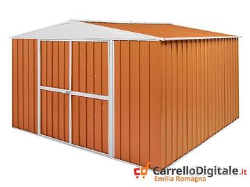 casetta giardino box lamiera 360x345 legno chiaro