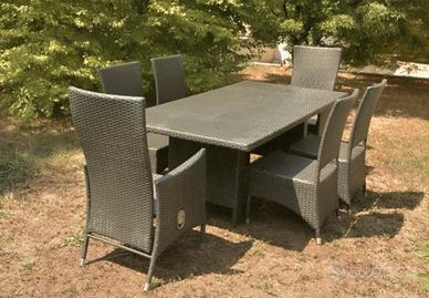 Set tavolo da giardino con 6 sedie