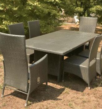 Set tavolo da giardino con 6 sedie