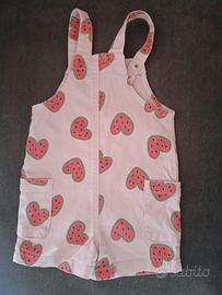 Salopette rosa  stampa cuori fragole Sinsay 92 cm