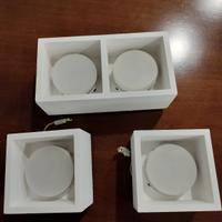 N. 3 faretti in gesso tinteggiabile 