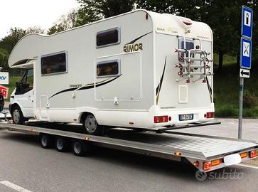 Rimorchio porta 2 auto full alluminio 8,50m 3500kg