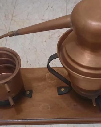 Alambicco in rame con serpentina anni '80