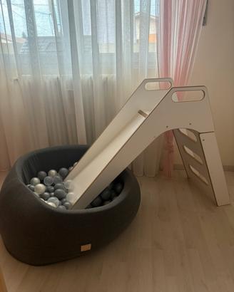 Misioo piscina di palline piu scivolo legno