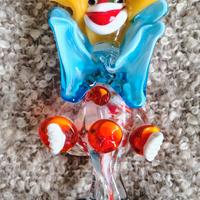pagliaccio in vetro di murano vintage 