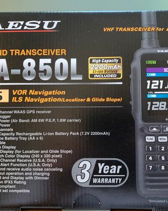 Volo: Yaesu FTA 850L rtx aeronautico garanzia 7/26