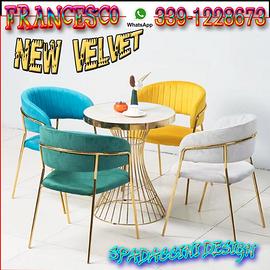 sedie velluto struttura oro